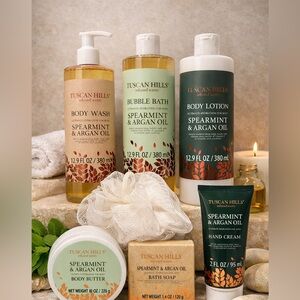 7 Piece Spearmint & Argan Oil Bath & Body Set NWT
